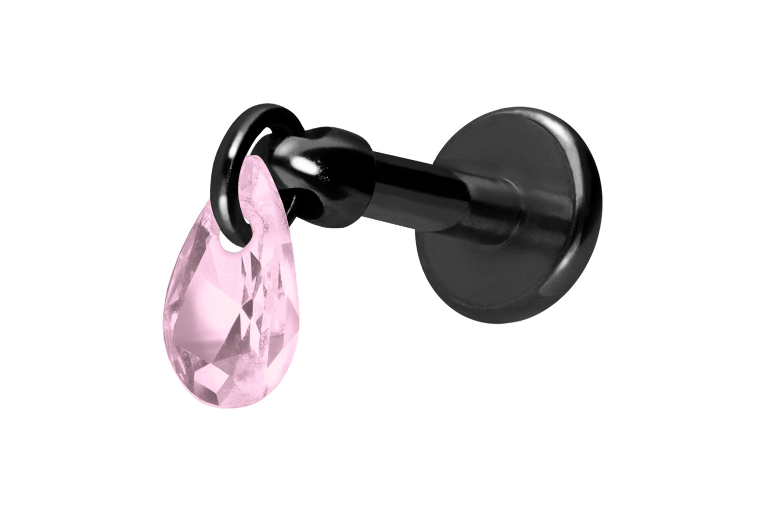 Titan Labret Piercing mit Innengewinde KRISTALLTROPFEN